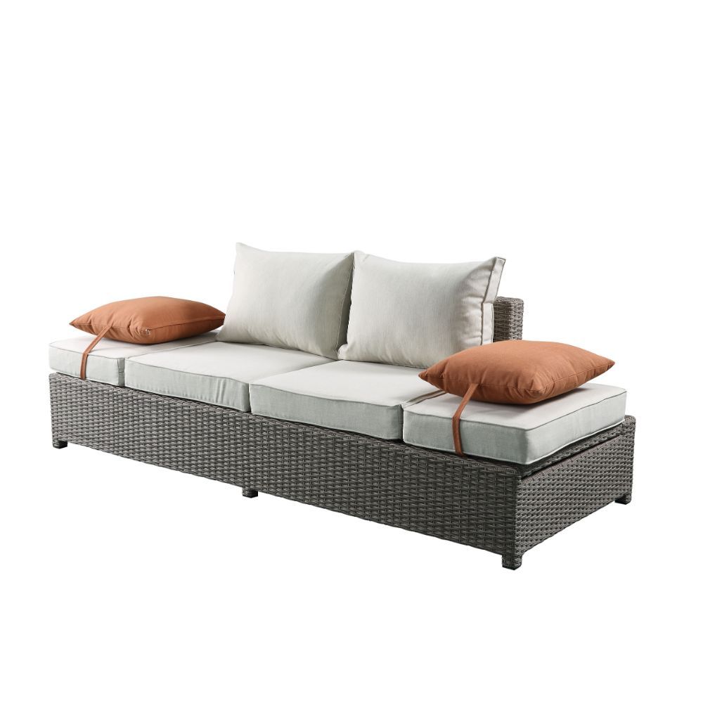 Salena Patio Sofa W/2 Pillows & Ottoman